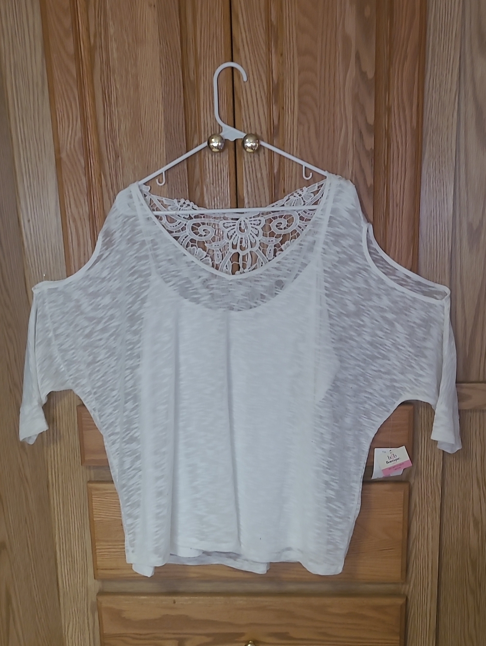 Brand-new Cream Blouse With Cold Shoulder Sleeves, Size 3X